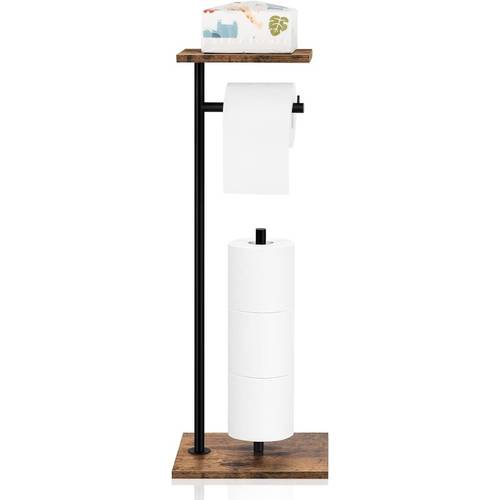 rustic brown toilet paper roll holder with reserve toilet paper holder stand with shelf free standing rustic toilet paper stand with shelf for bathroom holds wipe mobile phone