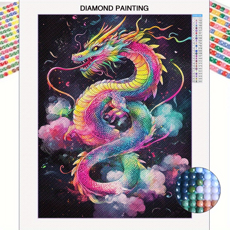 TEMU 1pc 30*40cm/ 11.8*15.8in, Animal Pattern, 5d Full Diamond Round Diamond With Full Tools, Canvas, Bedroom Living Room Decoration Diamond Painting