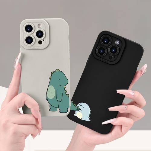 phone case creative and cute little dinosaur cartoon phone case with a design suitable for couples its a hot selling anti drop frosted case for iphone including 16e 16 16pro 16plus 16 15 15plus
