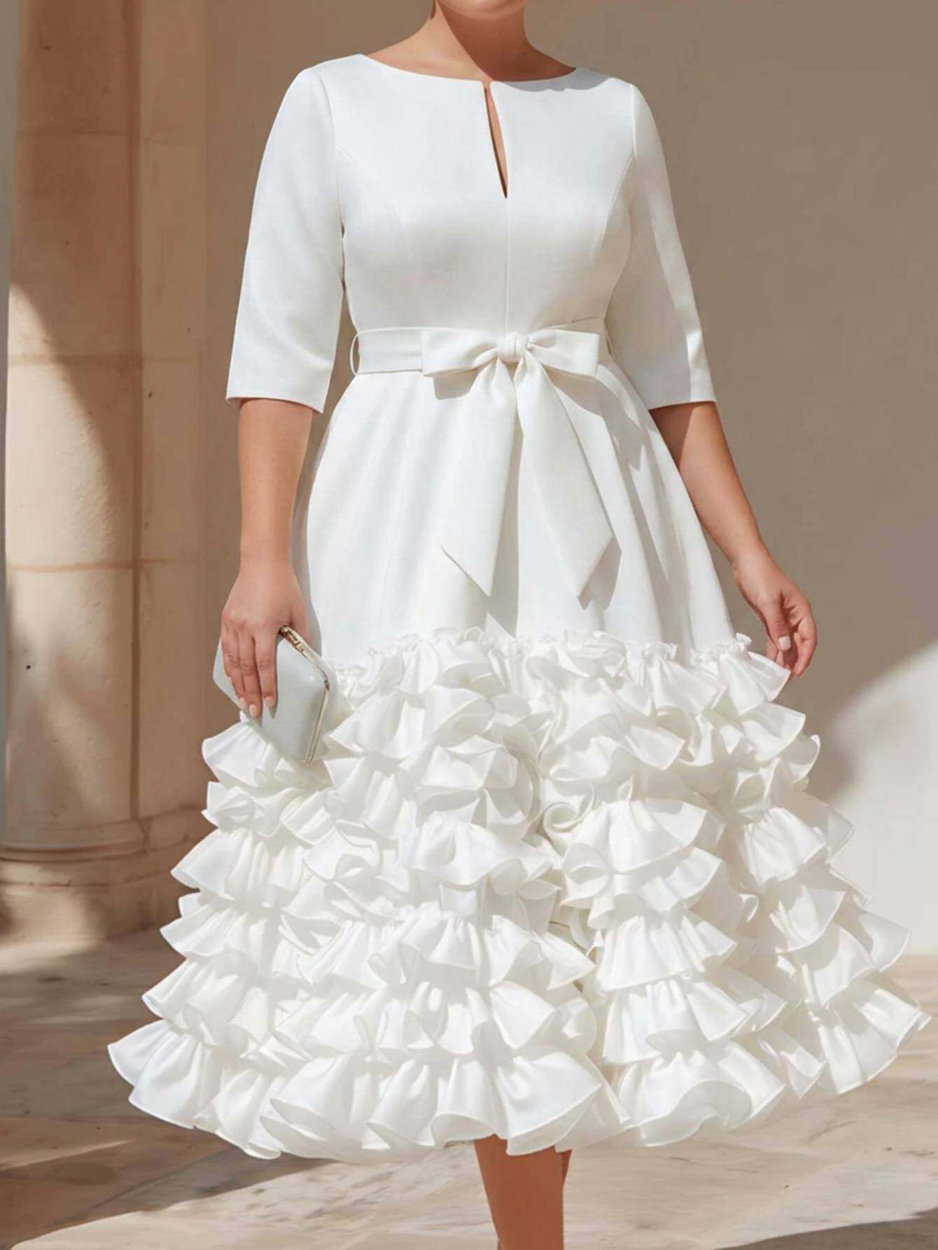 white dress plus sold on Temu United States