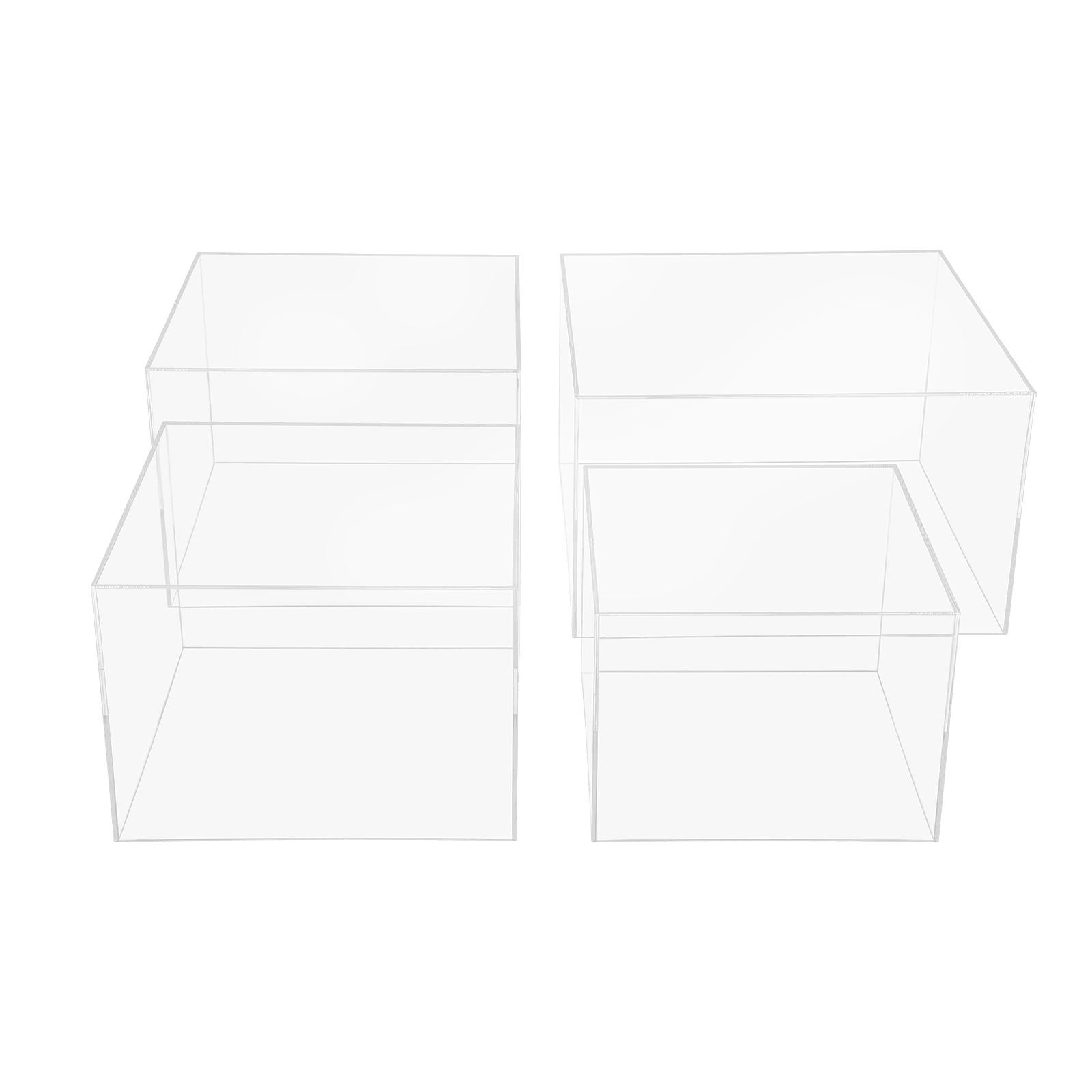 Image of 4pcs Acrylic Display Stands, Buffet Stands, Transparent Display Stand For Catering, Collectible, Jewelry