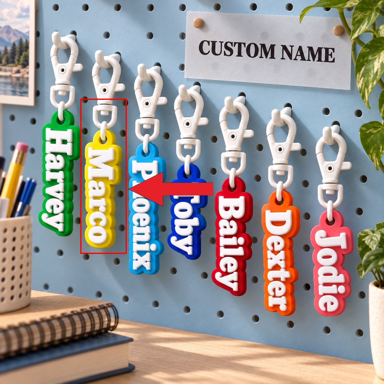 TEMU Custom 3d Printed Name Keychain, Custom Name Charm For Handbags And Key Sets, Personal Keepsake For Family Celebrations, Available: Pink, Red,