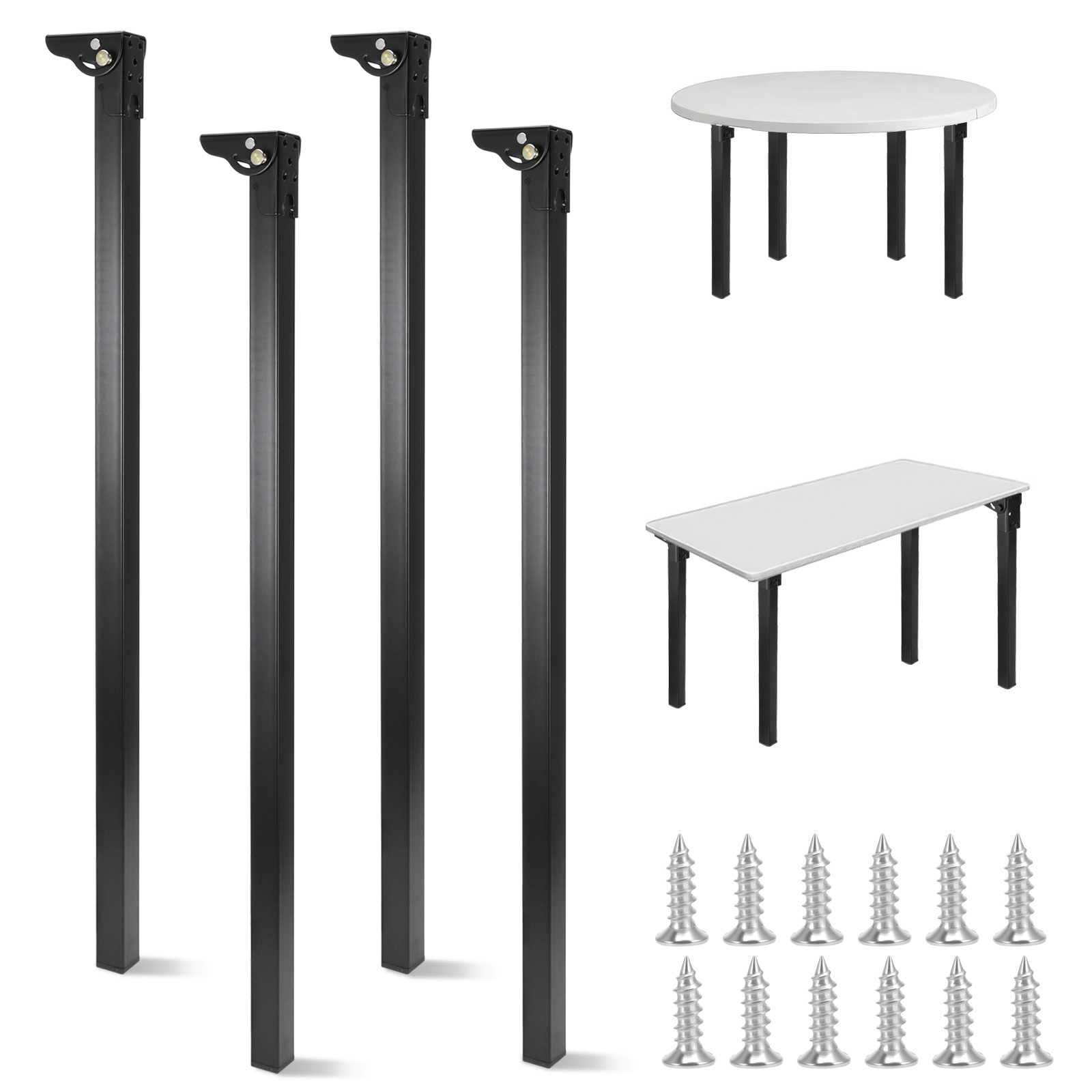TEMU 4pcs Folding Table Leg, Foldable Desk Legs 70cm/ 27.55inch Metal Furniture Legs With Height Adjustable For Small Wooden Table Camping Table