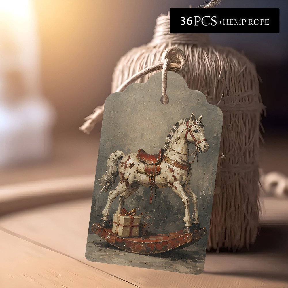 TEMU 36pcs Theme Tags With Jute Rope, Vintage And , Party Gifts, Holiday Presents, Bag Tags, Wedding Gifts, Birthday Gifts, Event Giveaways, Etc