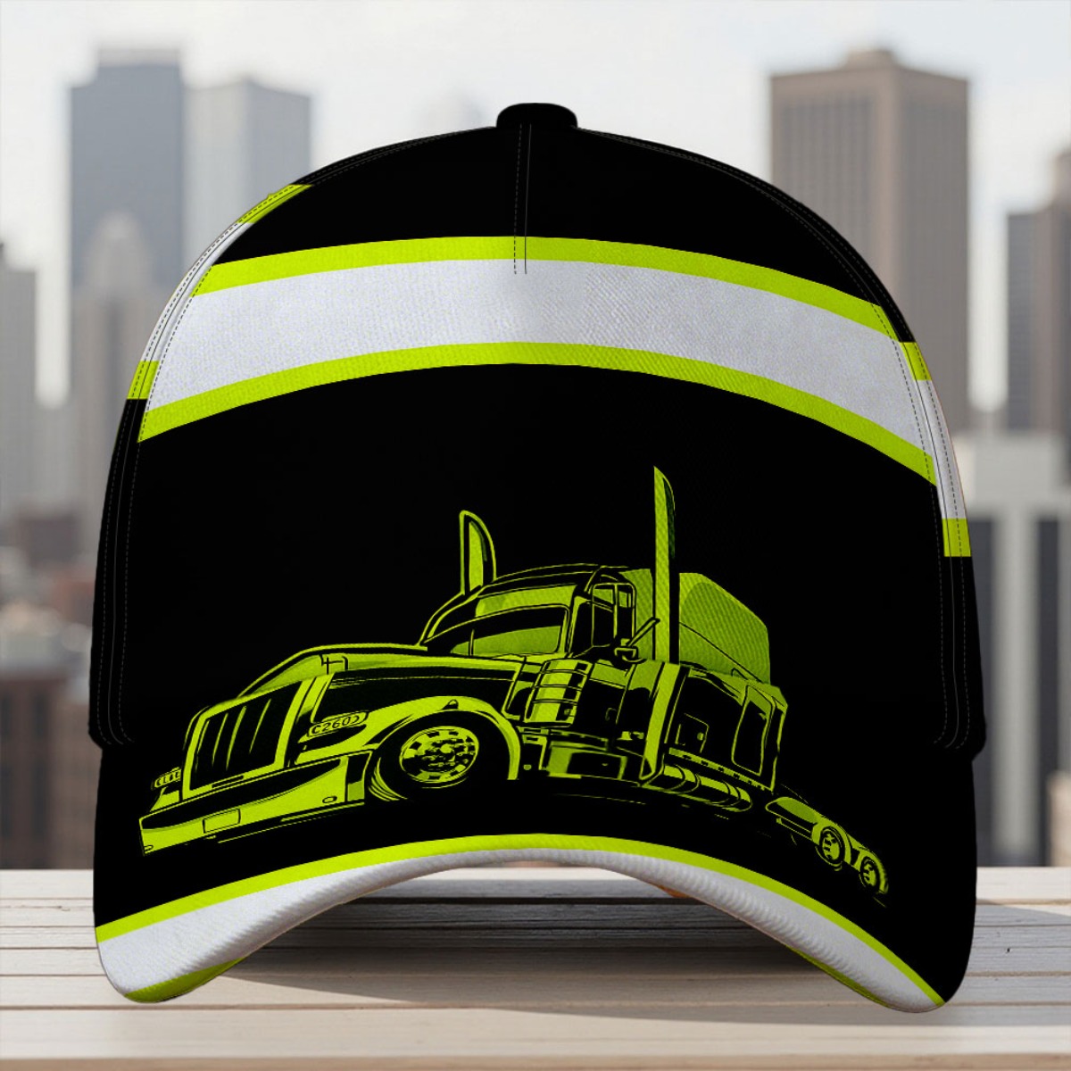 TEMU 1pc Featuring A Neon Truck Design, This Print Duckbill Hat Offers An And Lightweight , Making It A Breathable Sunshade Option For Summer. It's A