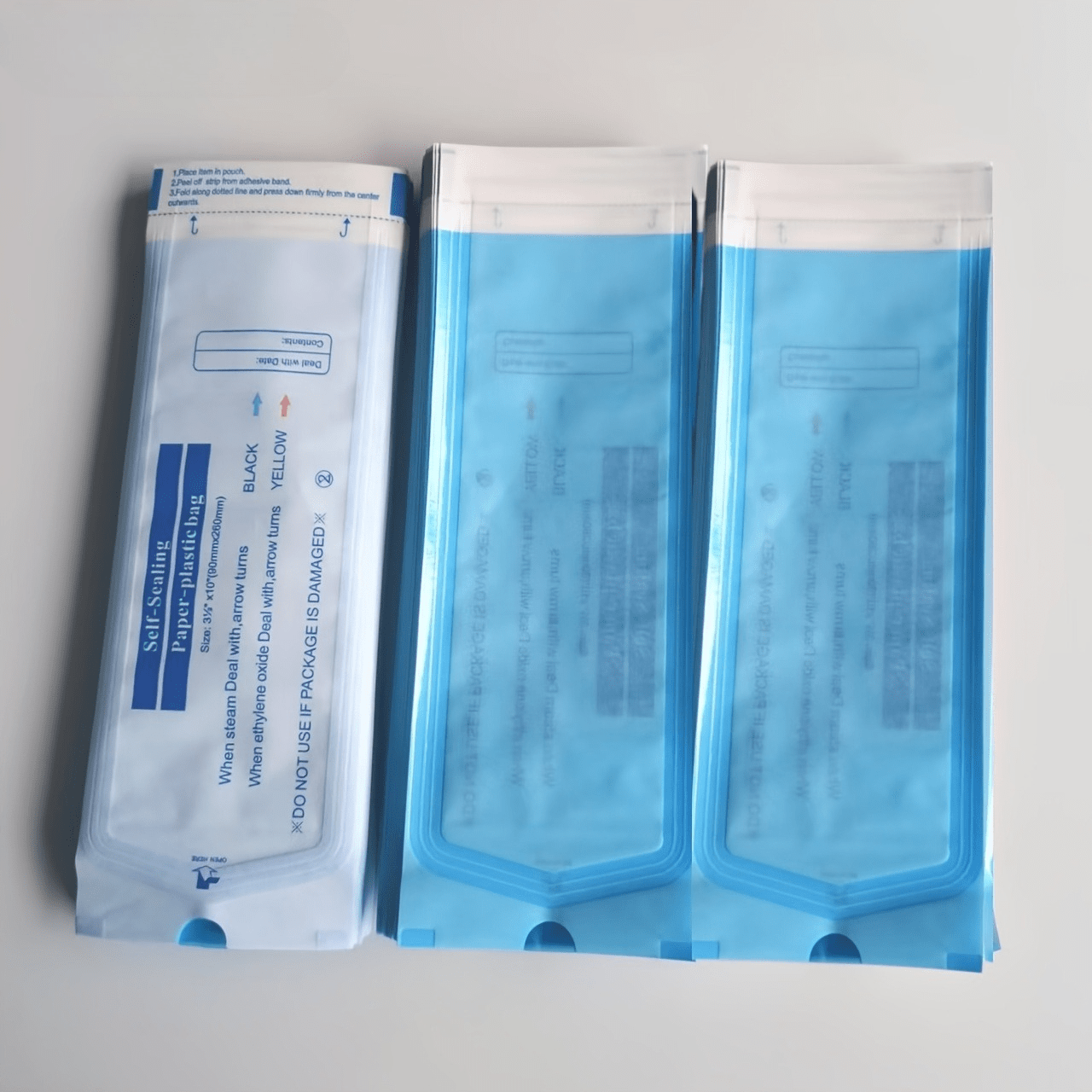 Image of 120pcs Large Heat-resistant Self-adhesive Gift Packaging, Nail Art Storage And Cleaning Bag, Blue Exquisite Self-sealing Bag, Exquisite Storage Bag