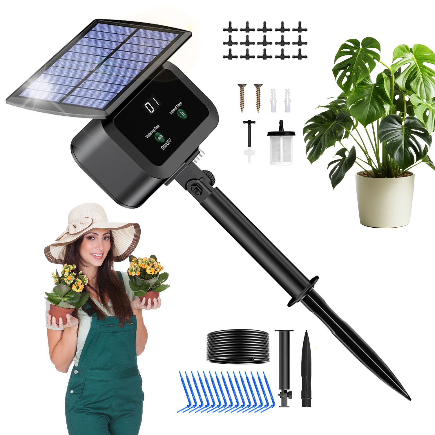 Drip Watering Kit For Automatic Plant Hydration, Adjustable Flow Drippers With Distribution Tubing, Perfect For Indoor And Outdoor Potted Plants During Travel