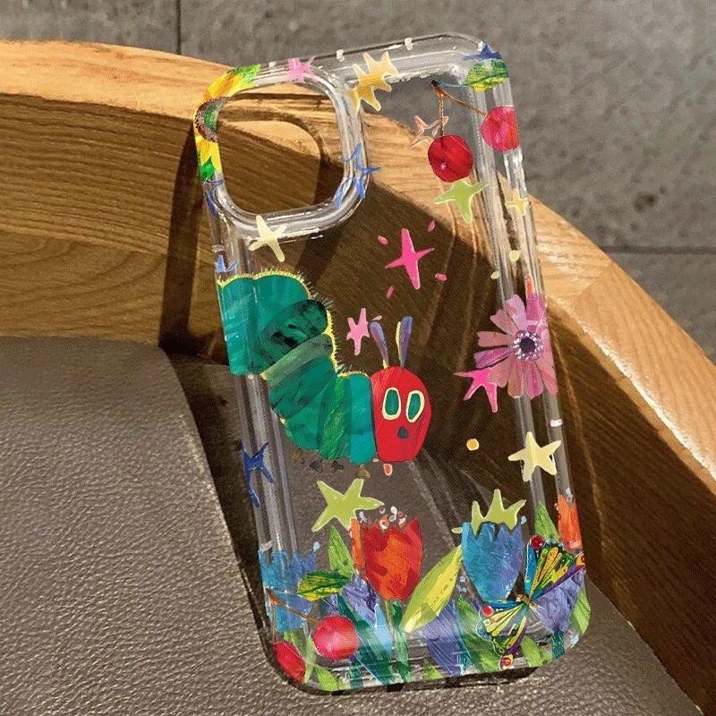 TEMU Phone Case - 1pc Dopamine Caterpillar Transparent Tpu Soft Case, Phone Case Suitable For Iphone 17 16 15 14 13 12 11 Pro