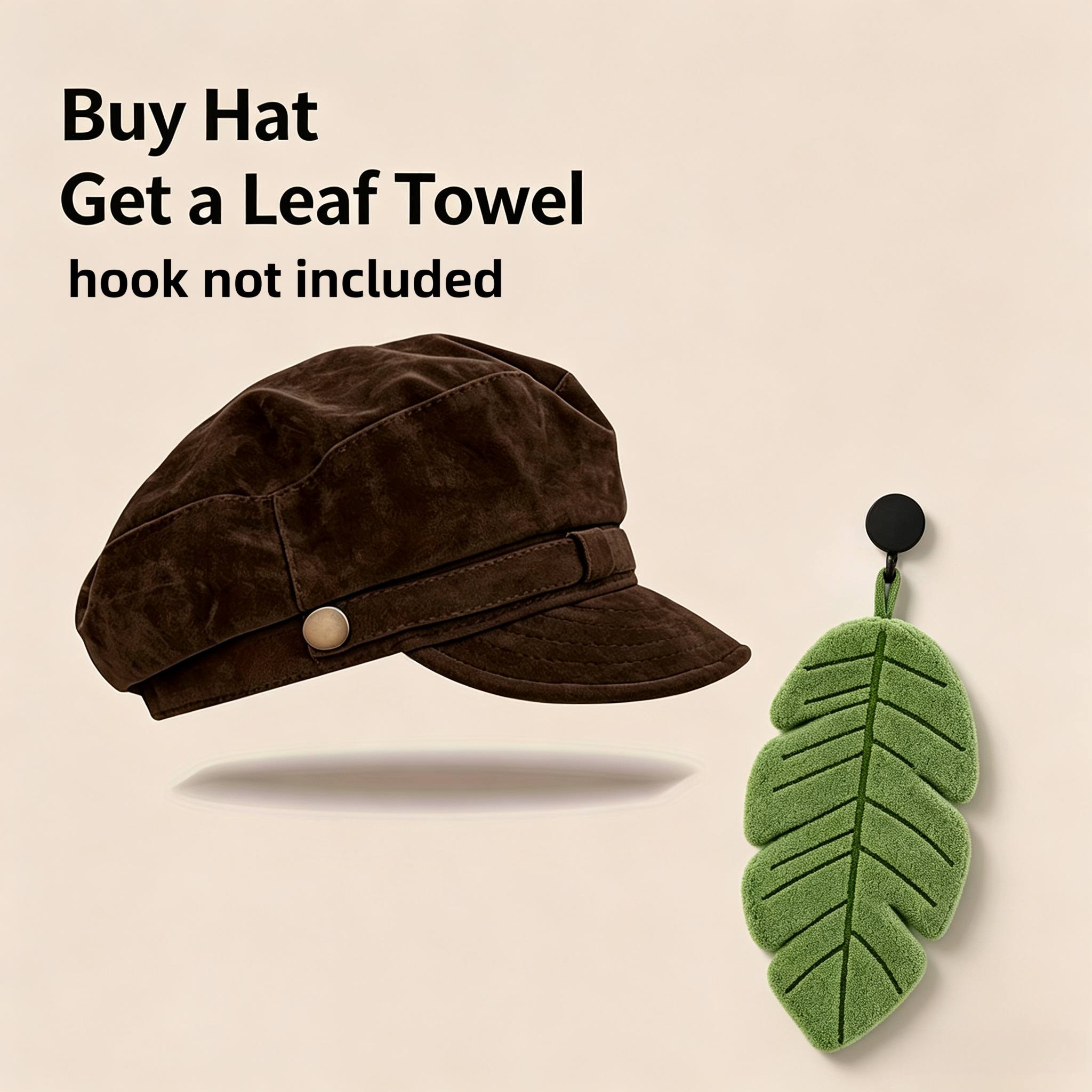 TEMU Elegant Vintage British Beret For Women - Lightweight Fall Winter Hat Daily & Party Events, Bonus Plant Hand Towel Included (no Hook)