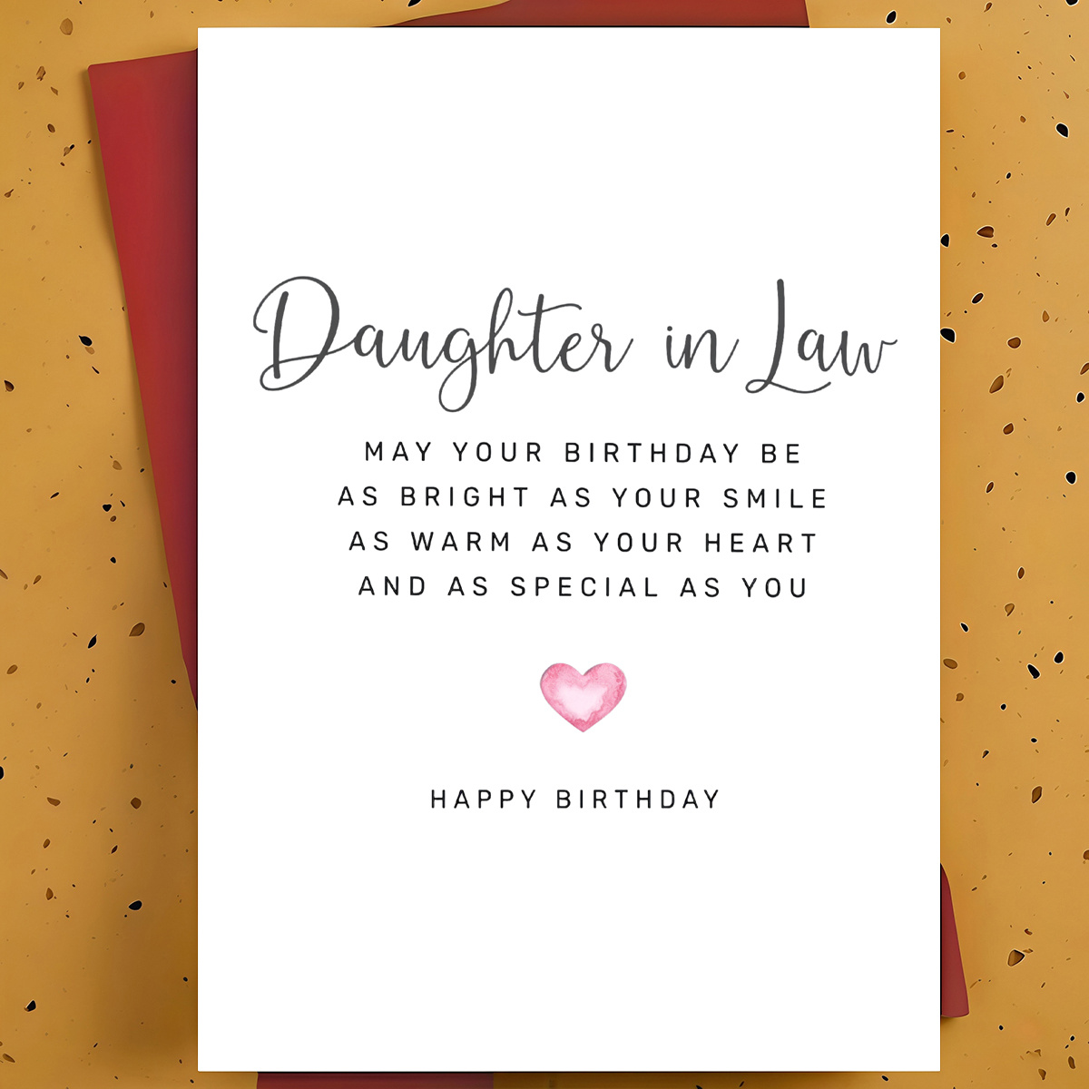TEMU 1pc Birthday Greeting Card For Daughter In Law – Minimalist Modern Illustration, , With Envelope