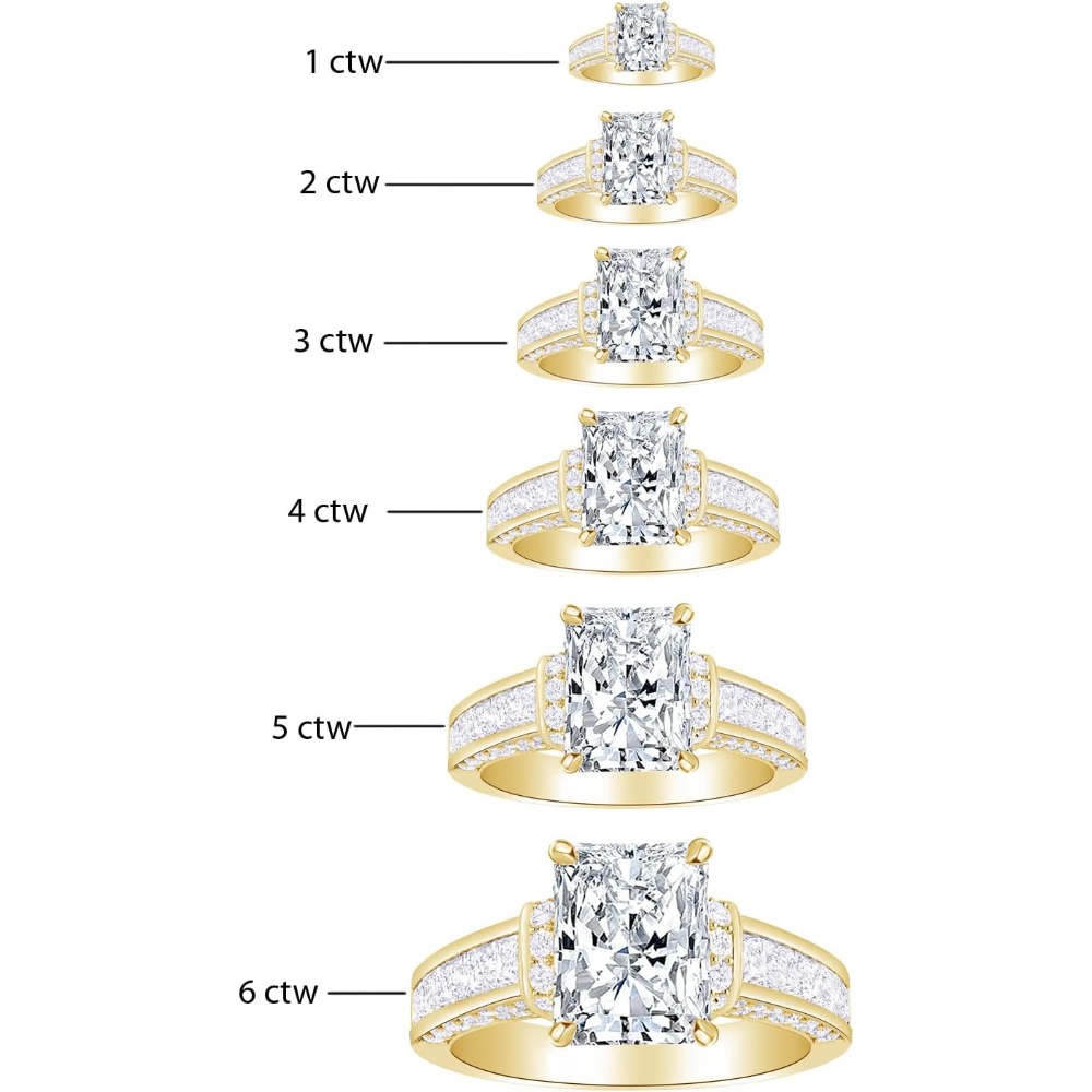 925 Silver Square Moissanite Engagement Ring for Women