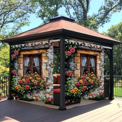 2pcs 2d printed 180x180cm 70 87x70 87in curtain outdoor curtains spring summer decorative floral country style window drapes for doors patio indoor outdoor use background fabric holiday decoration suitable for hallway terrace