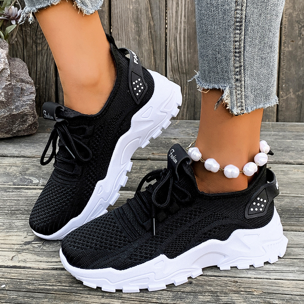 Women's Breathable Knit Running Shoes, Comfortable Shoes, White Lightweight Fashionable Spring Summer Casual Shoes, Fashionable Walking Shoes, Women Shoes, Sneakers