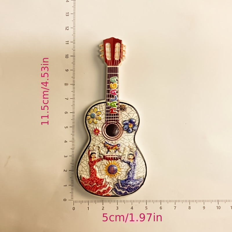 TEMU Spanish Themed Magnetic Fridge Magnet Suitable For Valentine's Day, New Year, Ramadan & 's Decor - & Guitar Acrylic Sticker, World Travel