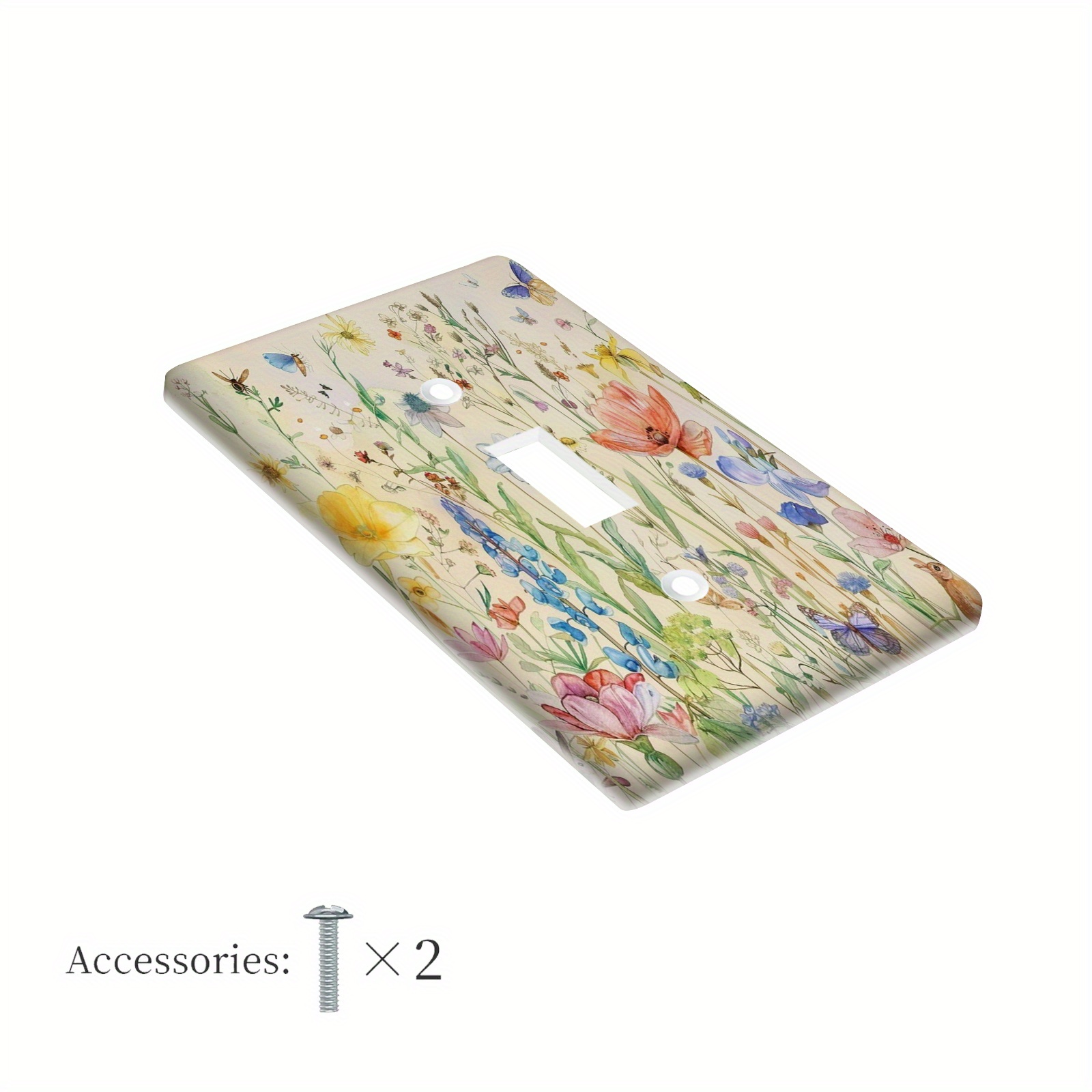 TEMU 1 ou 2 Interrupteurs Boho Colorés pour Jardin Insectes - Plaques Décoratives pour Interrupteurs Électriques - Décoration Murale pour Chambre