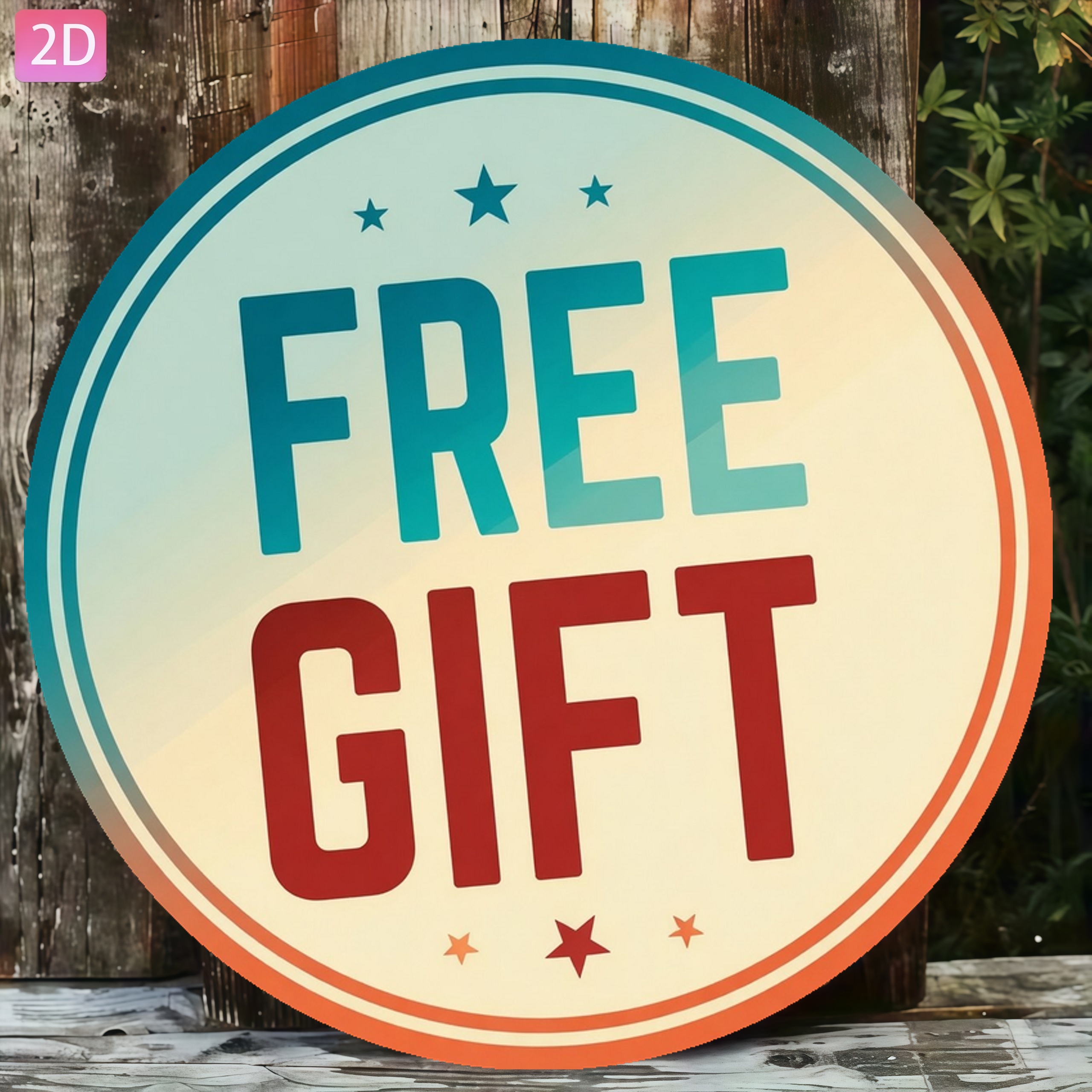 TEMU 2d Flat Design, An 8-inch By 8-inch Circular Metal Decorative 'free Gift'. Suitable For As A Gift , Family , Couples Or For Holiday Decoration