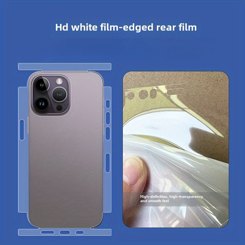 Edge-wrapping Hydrogel Back Film For 16promax Iphone15pro/14plus/13mini/12 Hd Full Coverage Tpu Easy And Stylish Mobile Phone Back Film Soft Film, Please Watch Application Video Tutorial Before Use!