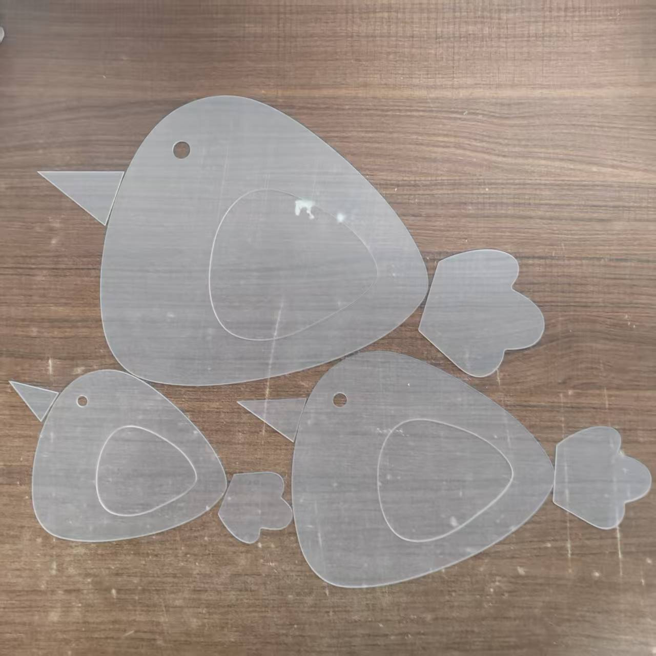 TEMU 12 Acrylic Sewing Templates - Transparent Fabric Chicken Pattern Quilting Tools, Suitable For Hand Decorations, Placemats And Crafts, Durable