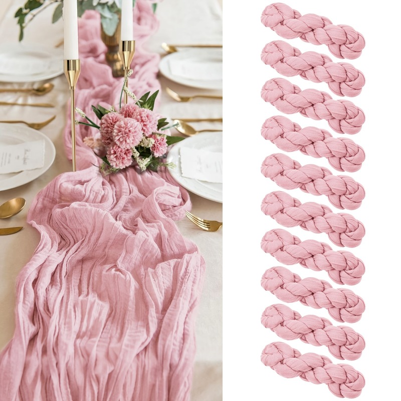 item picture 10 pack 21 7x72 8 inch boho gauze table runners semi sheer cheesecloth fabric for wedding baby shower birthday party and farmhouse garden decor