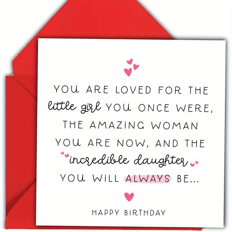 TEMU 1pc Funny Birthday Card For Daughter | Spring, Ideal Gift, Envelope Random