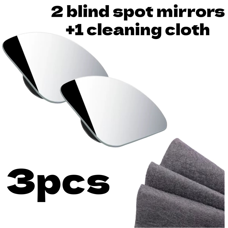 TEMU 3 Adjustable Car Blind Spot Rearview Mirrors, 2 Mirrors+1 Cleaning Cloth, 360 ° Wide-angle Convex Rearview Mirror, High-definition Glass