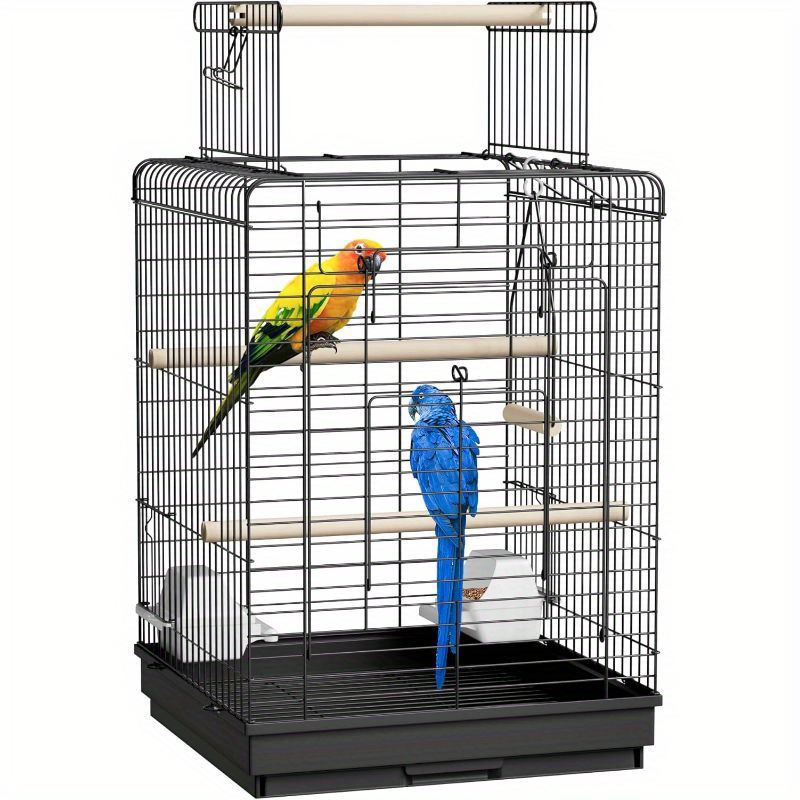 Bird Cage Budgie Cage Large Aviary With Feeding Bowl And Perch For , Cockatiels, , 40x40x58cm