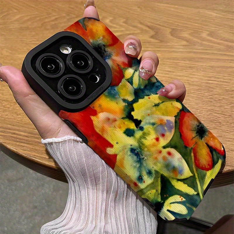 TEMU Phone Case - Colorful Abstract Floral Suitable For Iphone 16, 16plus, 16pro, 16promax, Iphone 15, 15plus, 15pro, 15promax, 14, 14plus, 14pro,