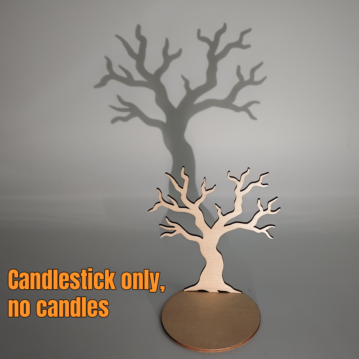 TEMU Un Portavelas de Madera con Silueta de Árbol para Halloween, de un Festivo. Es Muy Adecuado para Decoraciones de Halloween y Navidad, Ideal para