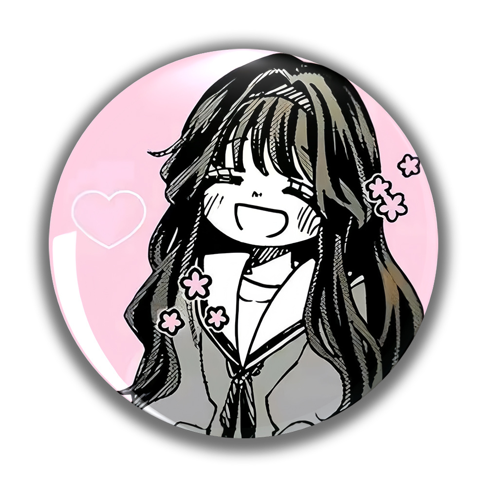 TEMU Classic Popular Style, Anime Cartoon Badge, Men's Fashionable Round Pin, Unisex Casual Brooch, Suitable For Clothing, Backpacks, And Hats