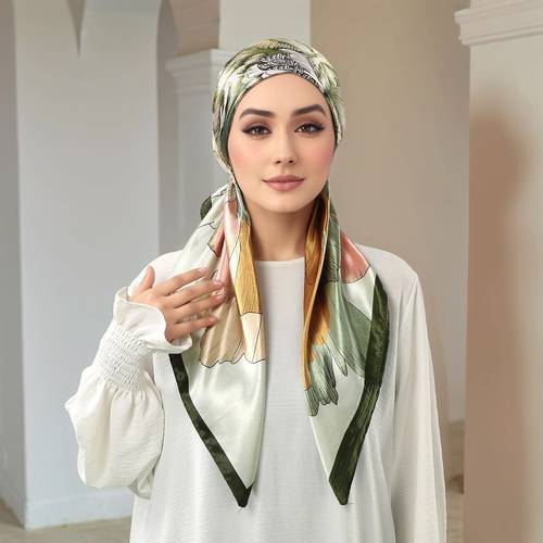 muslimische damen kopftuch-hut mit würdevollem pflanzenmuster, bequem atmungsaktiv, ideal für tägliche ausflüge reisen, vielseitig