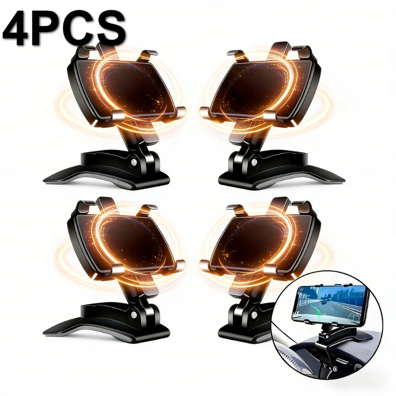 TEMU 4-pack 360 Degree Rotating Dashboard And Wall Mount Phone Holder Set - Adjustable Round Shape, Compatible With All Smartphones (4-7 Inch) | Universal Multi-