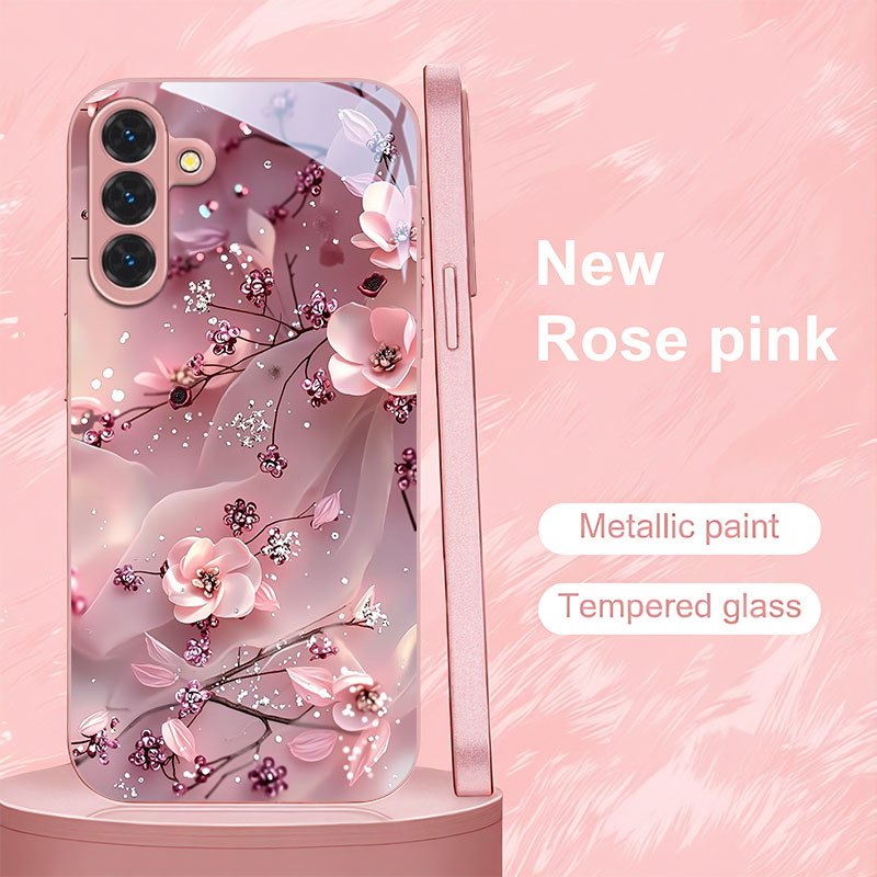 TEMU Phone Case - Pink Cherry Print Women's Romantic Elegant Pattern Phone Case Suitable For Galaxy S9 /s10/s20 /s20 Ultra/s21 5g/s21 /s22/s23