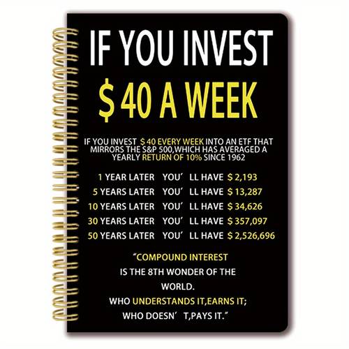 personal organizers a notebook with a cover save 40 yuan per week size is 5 5x8 3 inches double sided 50 pages smooth writing and teach you the importance of