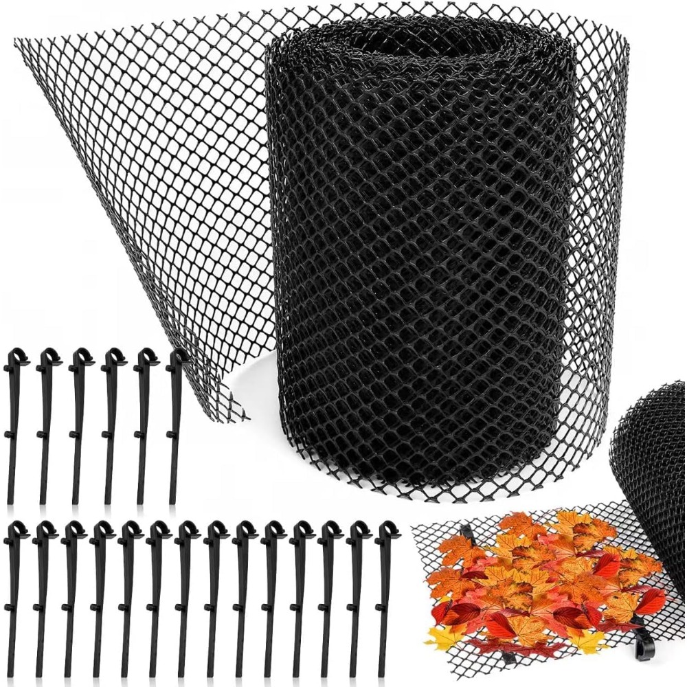 TEMU 21 pezzi/Set di griglie per grondaie, 18 cm � 800 cm, protezione antifoglia per grondaie, con 20 clip, robuste e durevoli, adatte per case,
