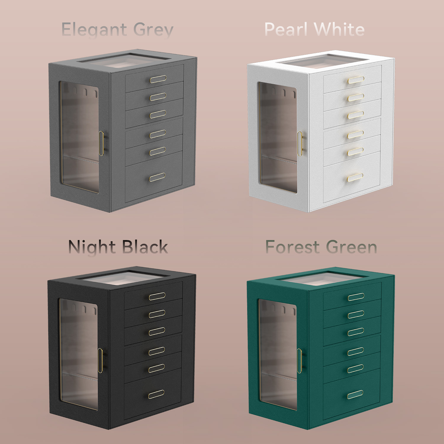 boho chic 6 tier multifunctional   leather jewelry box with clear drawers open shelves large capacity organizer for earrings necklaces bracelets watches elegant gift for women girls christmas valentines day birthdays graduation Product details 0