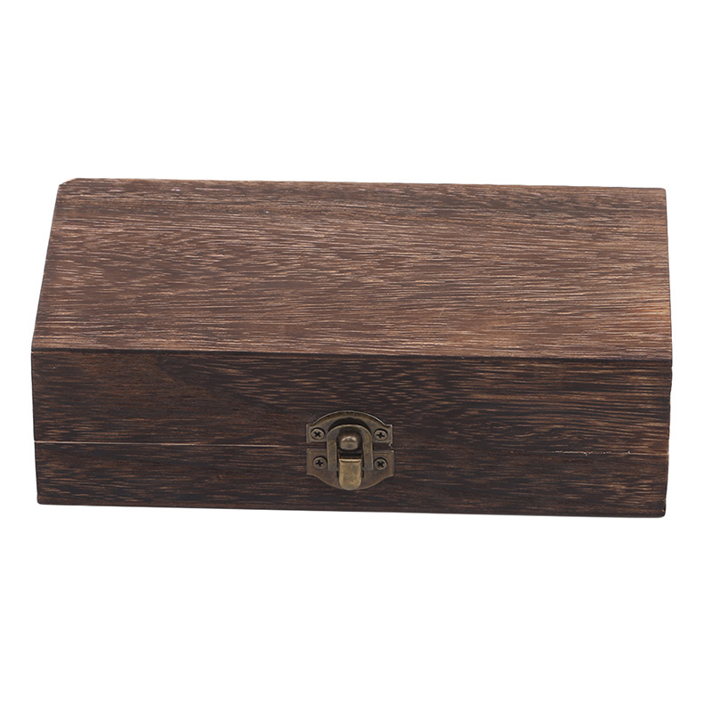 E-shop Die Eleganz Massivholz-Geschenkbox mit Klappdeckel - Leichter Rechteckiger Aufbewahrungsspace für Tee, Schmuck, Ätherische Öle und Parfums -