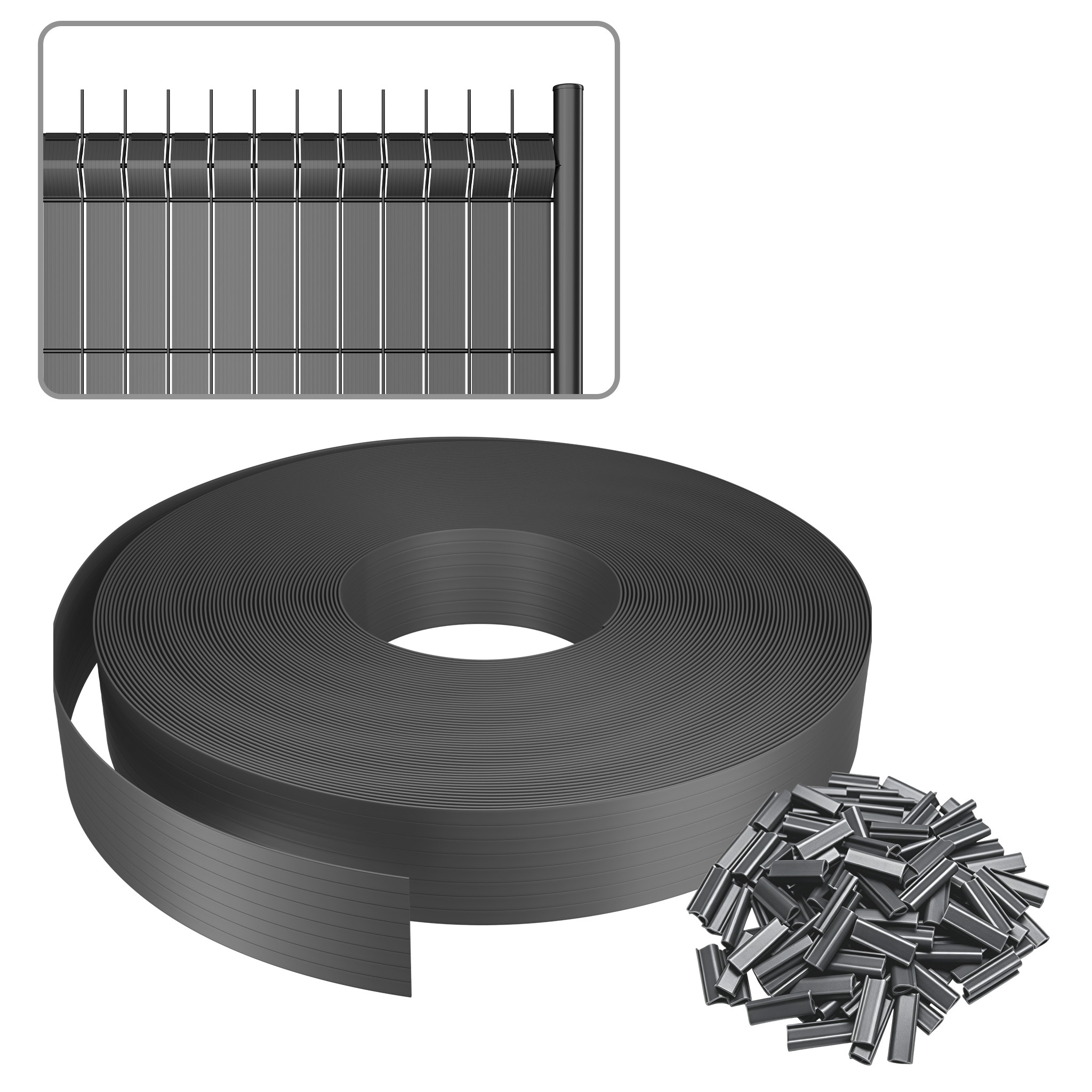 Pvc Privacy Fence Strips 35/65/70m For Garden And , Opaque Protection Screen Roll, Balcony Patio Outdoor Fence Cover, Free Fixing Clips Included, /green/grey