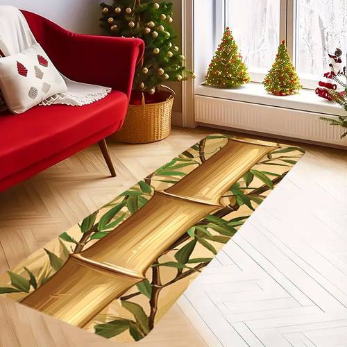 item picture 1pc of a long carpet featuring a designed in a for made of soft flannel has a thickness of 10mm and a nonslip backing this decorative rug is perfect for bedrooms kitchens