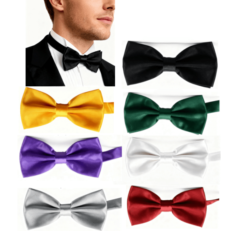 TEMU A Pack Of Men's Elegant Bow Ties, Including Wedding Bow Ties, Groom Bow Ties, Groomsmen Bow Ties, And High-end Business Bow Ties. Adjustable