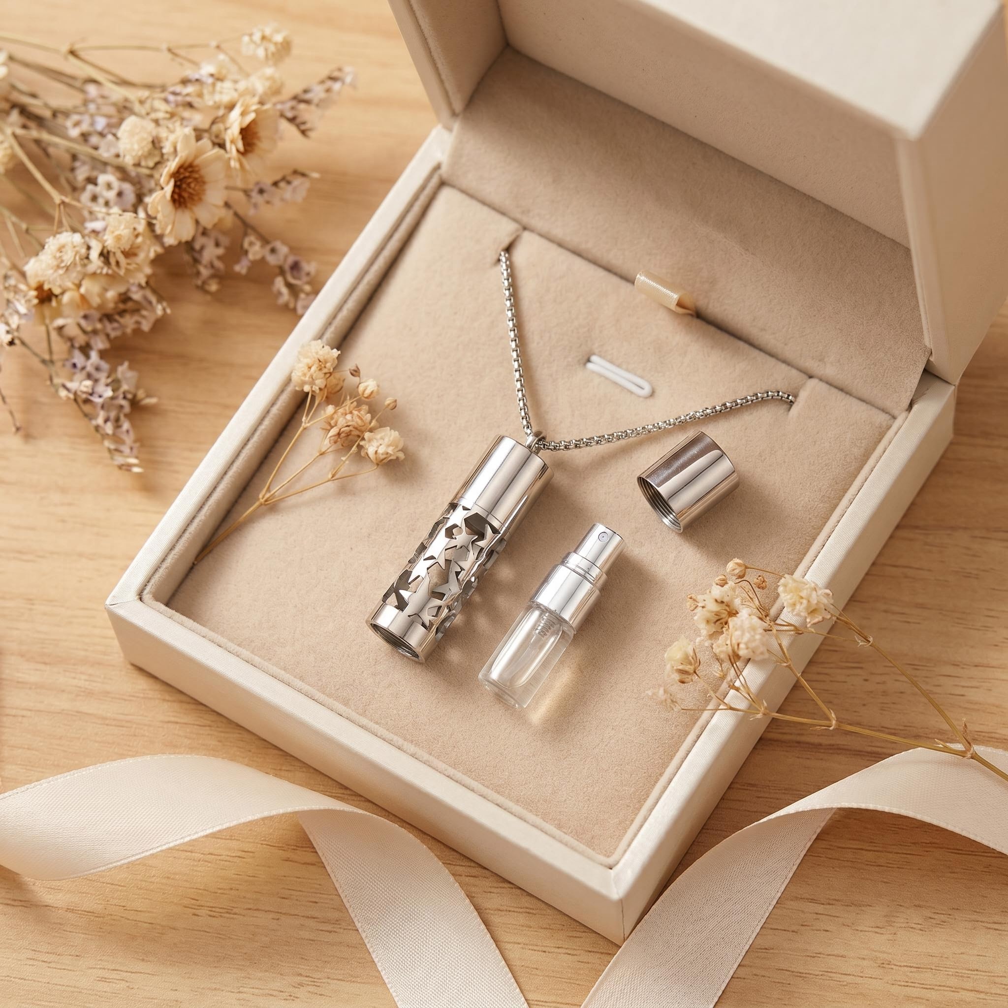 Detachable Stainless Steel Perfume Bottle Necklace