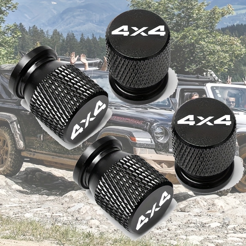 TEMU Válvula de neumático para coche con logo 4x4 4WD de ruedas, adecuada para a ruedas