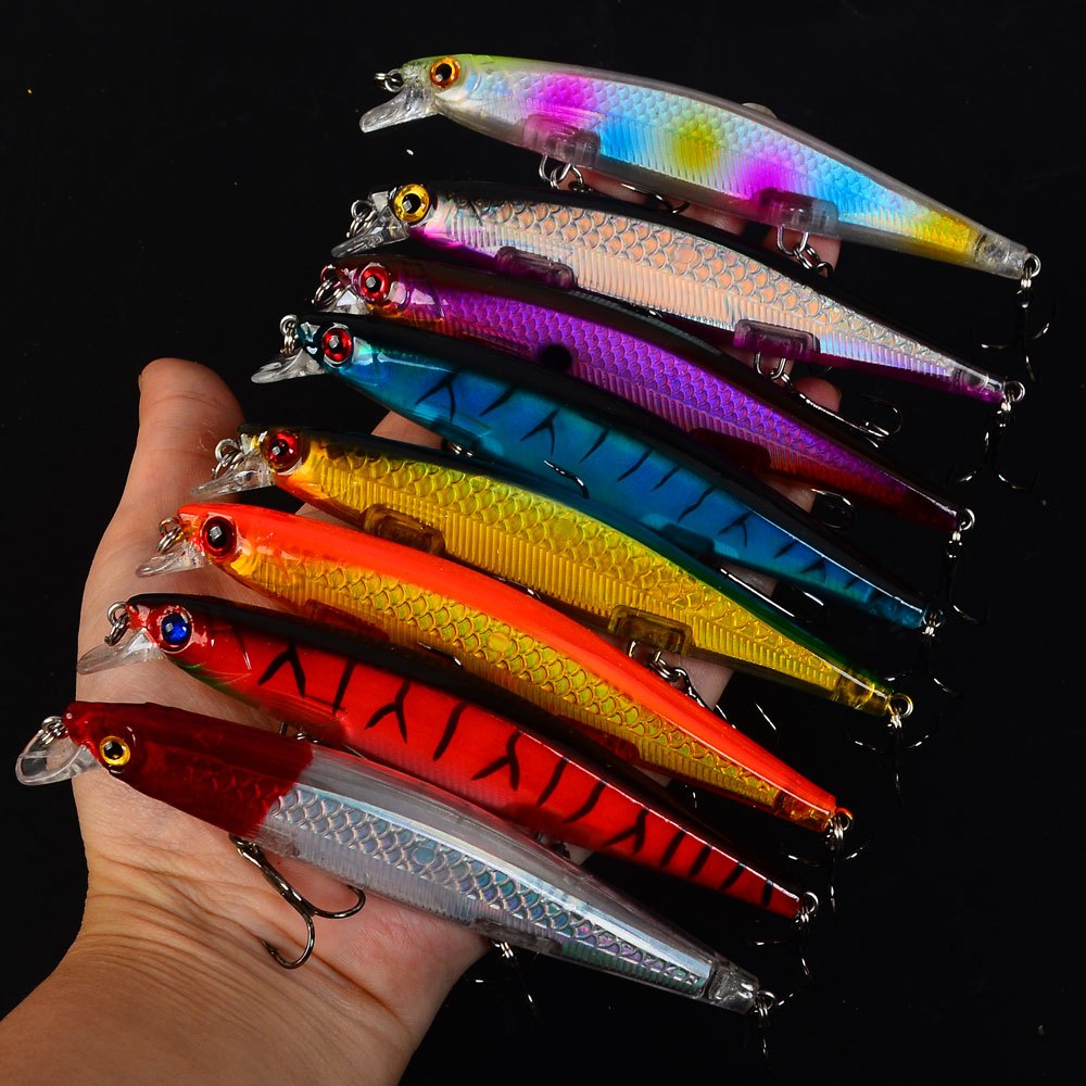 TEMU 8 Sinking , Slim Type, With 3 Triple Hooks, Designed For Long-distance Casting, Realistic Lures For Fishing And Sea Angling