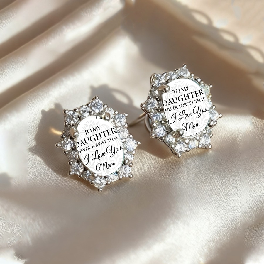 2pcs Heart Earrings Love Earrings Family Earrings Mother Daughter Earrings Octagonal Earrings Earrings Jewelry Accessories Unique Jewelry Christmas Gifts Valentine Gifts Everyday Gifts Birthday Gifts