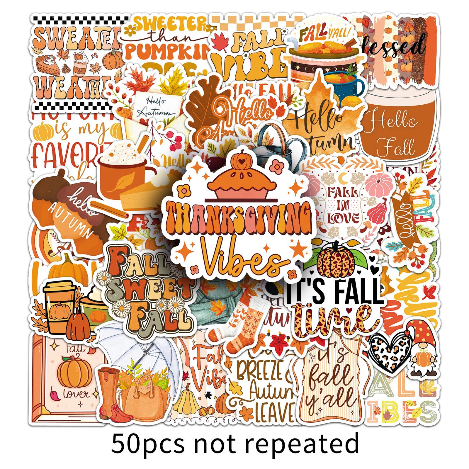 TEMU 50pcs Fall Stickers, Thanksgiving Stickers With Pumpkin , Scrapbooking Supplies, Planner Stickers For Journal Laptop Water Bottle Decor, Planner