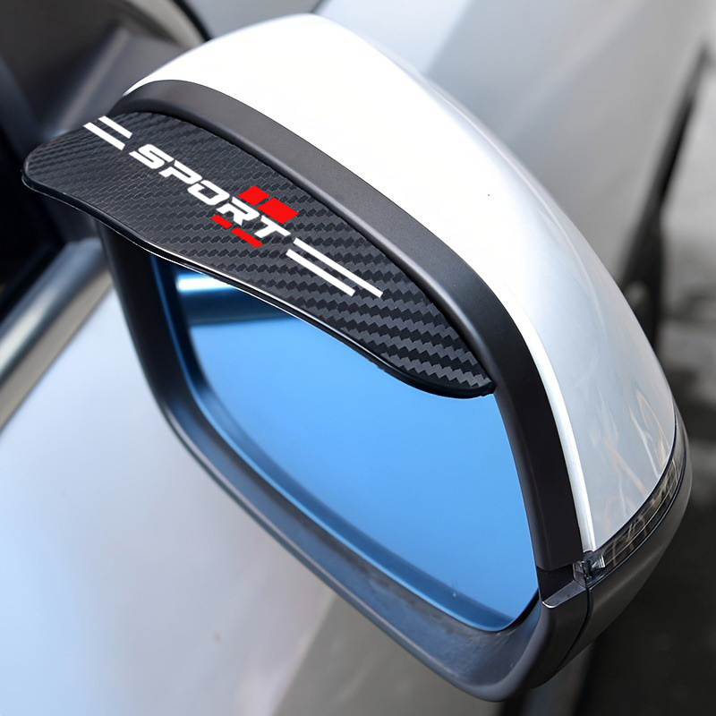 2pcs car rearview mirror rain cover - rearview mirror rain curtain, sun visor, easy to install, no drilling required, suitable for all cars