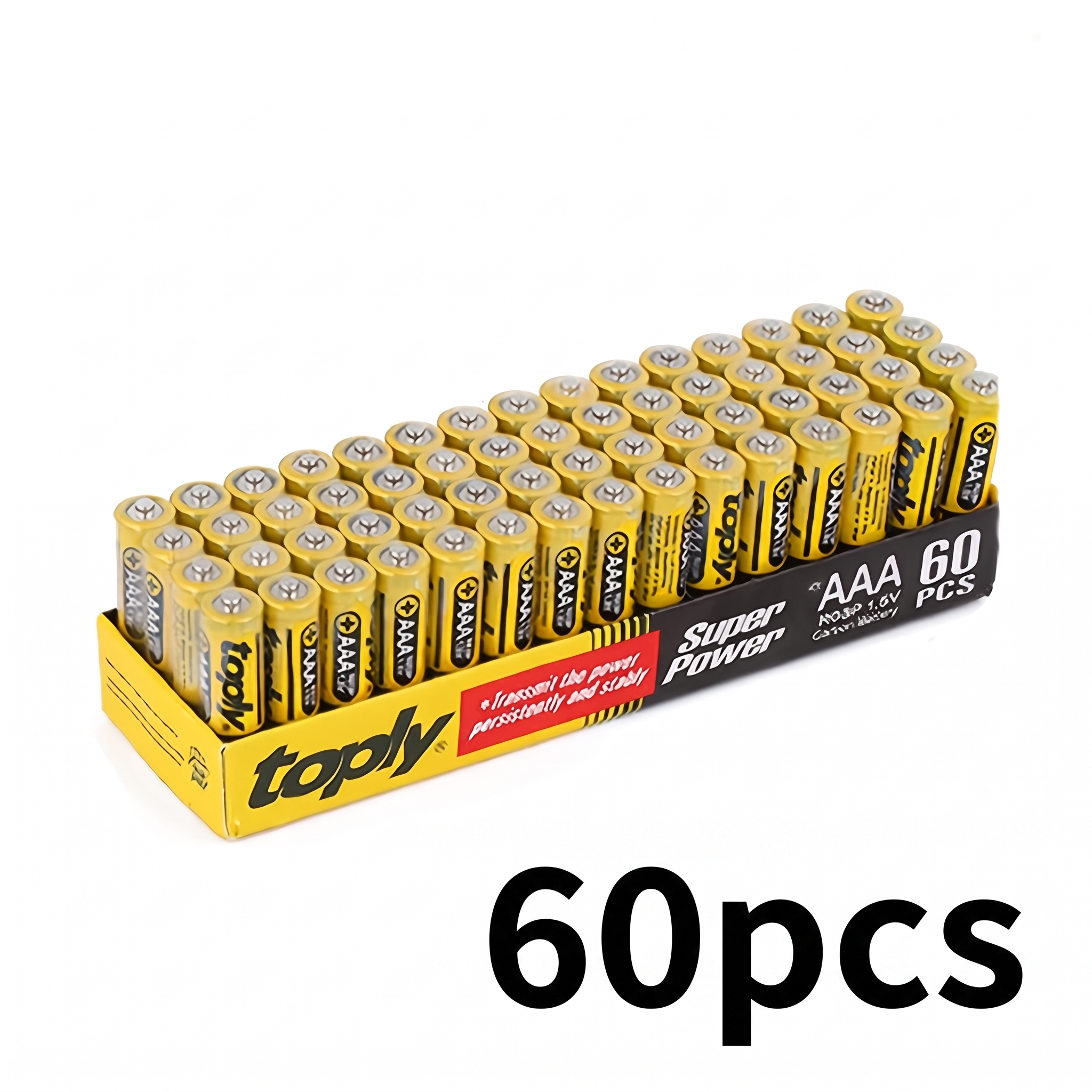 TEMU Piles AAA 60/120/180 1,5V - Non Rechargeables, Convient pour Lampes LED, Jouets, Télécommandes, Microphones, Réveils - Unique