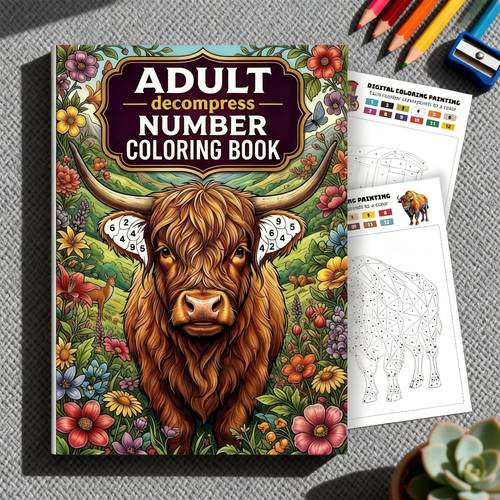 1 libro para colorear números para de 40 páginas, libro para pintar números para aliviar el estrés, divertidas páginas para colorear números, regalos ideales para entusiastas , para , y regalos del día de la
