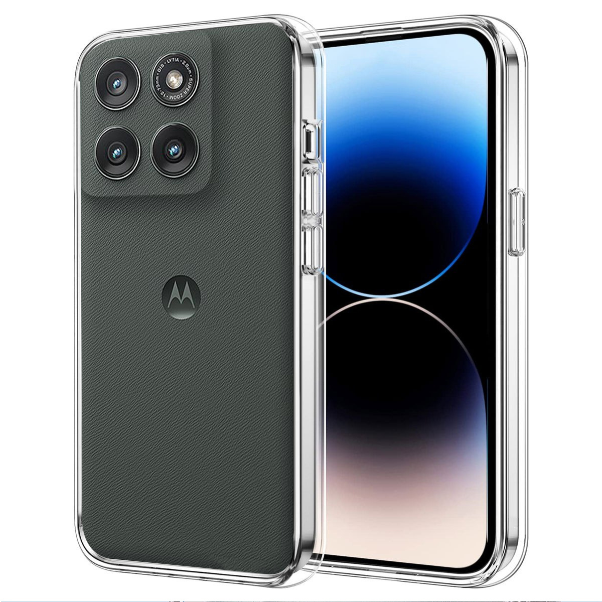 TEMU Coque de téléphone : Convient pour Motorola Edge (2025), coque de en TPU souple, simple, nouvelle, , transparente cristal de glace, -chute, à