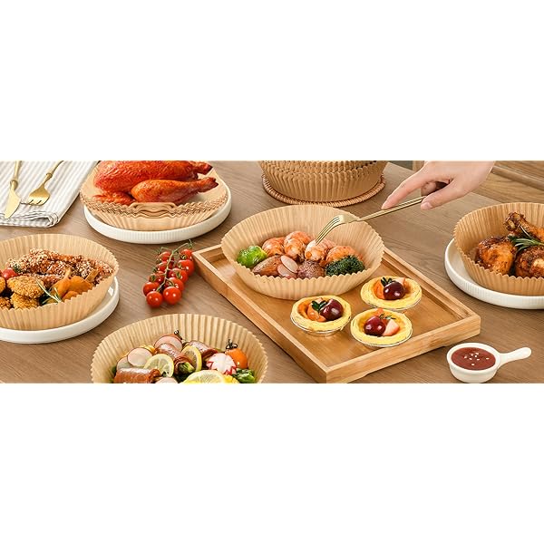   air fryer paper liners disposable, 200pcs 8inch airfryer oven insert parchment paper sheets round, non stick food grade baking liner for 5qt/6qt/7qt/8  fryer basket, air fryer liners non stick, special paper for airfryer, air fryer  , kitchen baking tools,  , disposable sheets, nonstick surface,   material, heatresistant paper, cooking liners, busy families, meal preppers Product details 17