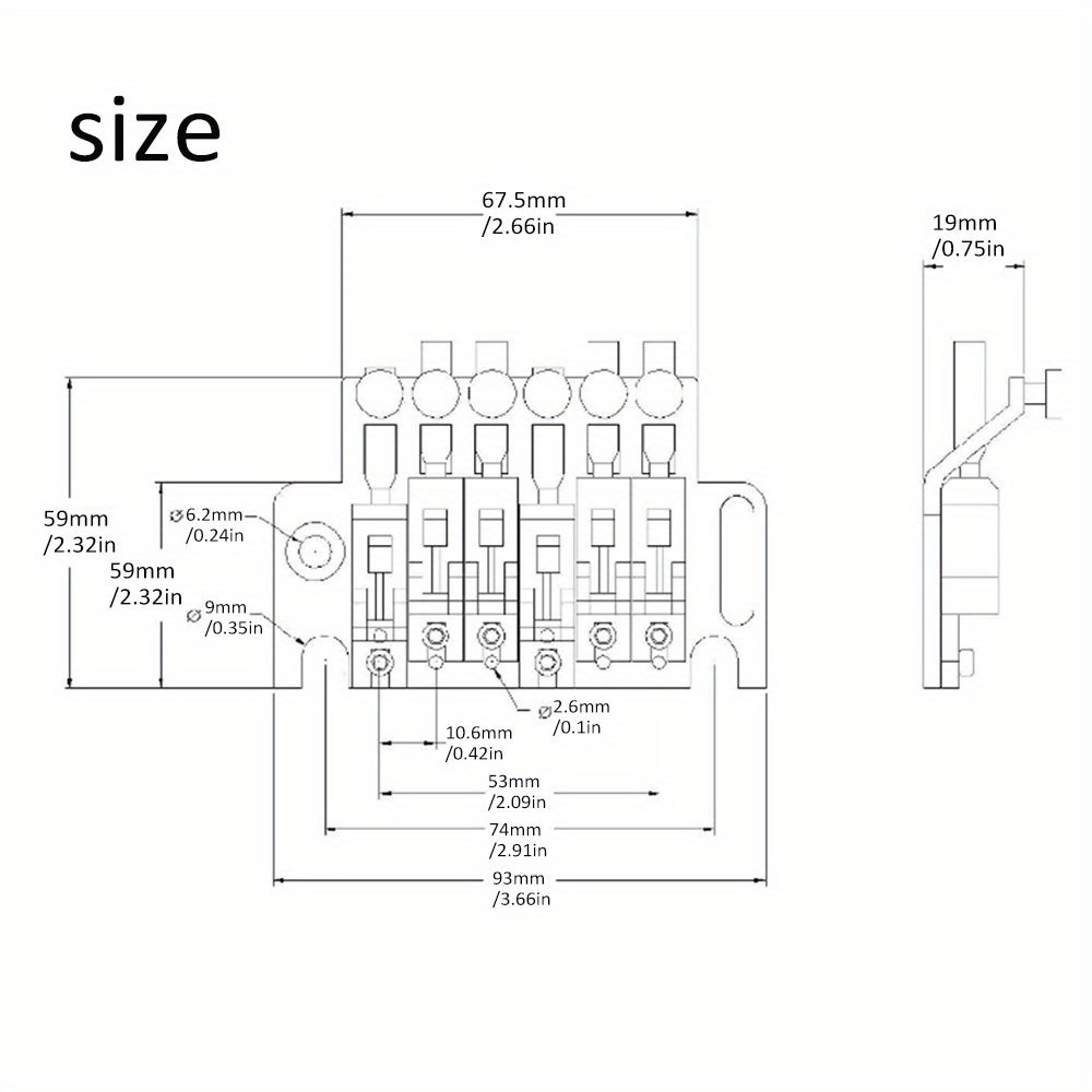 Guitar Double Locking Tremolo System Bridge with Bar Double Locking Electric Guitar Replacement Parts